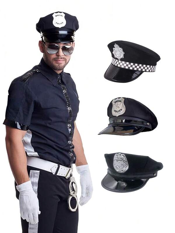 1 peça de boné europeu e americano, chapéu octogonal preto para mulheres adultas, uniforme sexy, acessório plano, adequado para acessórios de festa de fim de ano