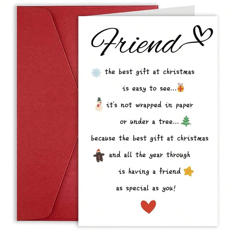 1 Stück, Humor Freunde Weihnachtskarten mit Umschlägen, Beste Freund Weihnachtskarte für Ihn Sie, Fröhliche Weihnachtskarte für Freund Familie, Warmes Weihnachtsferien Geschenk