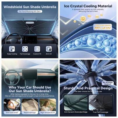 - Paraguas para parabrisas para Maverick 2022 - 2025, material de vidrio de hielo mejorado, sombrilla de fcil instalacin para parabrisas de coche, bloqueo