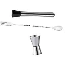 Juego De Herramientas Bar, Acero Inoxidable Jigger De Cóctel Doble Coctelera Cuchara Mezcladora Jigger Muddler Cócteles Mezclador Bebidas Mezclar Utensilios Vino Fiesta Hogar Cóctel Cucharas - Ver 9