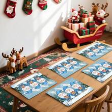 Weihnachtsgeschirr mit Zwergenmotiv "Weihnachten in den tiefen Bergen" (1 Stück/4 Stücke/6 Stücke/100 Stücke), wärmeisolierend, maschinenwaschbar, aus Polyester, schützend, als zentrales Dekorationselement, für den täglichen Gebrauch im Wohnzimmer und für gesellige Zusammenkünfte geeignet. - Verschiedenfarbig - Übersicht 6