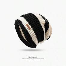 Women's And Men's Striped Beanie, Autumn/Winter Warmth And Lightweight Hat