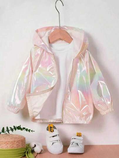 Children's Fantasy Ultra-Thin Long-Sleeve Hooded Jacket With Shiny And Fashionable Zippers