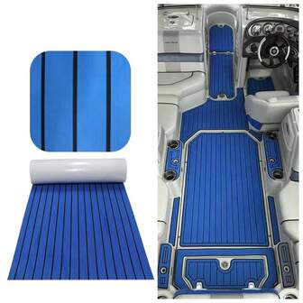 240*45cm EVA Foam Imitation Teak Ship Anti Slip Self-Adhesive Marine Deck Floor Mat DIY For Boat Yacht Anti UV Shock Absorption Carpet Flooring