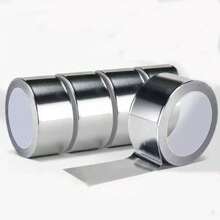 High-Temperature Resistant Aluminum Foil Tape, Kitchen Pipe Repair Tape, Adhesive Sealing Aluminum Foil, Waterproof, Heat-Resistant, Insulated Leak-Proof Tape - Silver - View 2