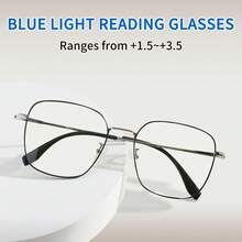 1 Pair Retro Classic Square Blue Light Reading Glasses   (+1.0~+1.5), Simple And Stylish Frame, With High-Definition Reading Lenses, Autumn And Winter Temperament Accessories - Trong suốt - Xem 13
