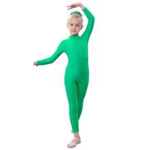 YgneeDom Kids Girls One Piece Spandex Unitards, Long Sleeve Turtleneck Unitard, Full Body Catsuit, Dance Leotard Costumes{"Color_name":"GreenNew","Size_name":"XX-Large"} - 格林紐 - 查看 1
