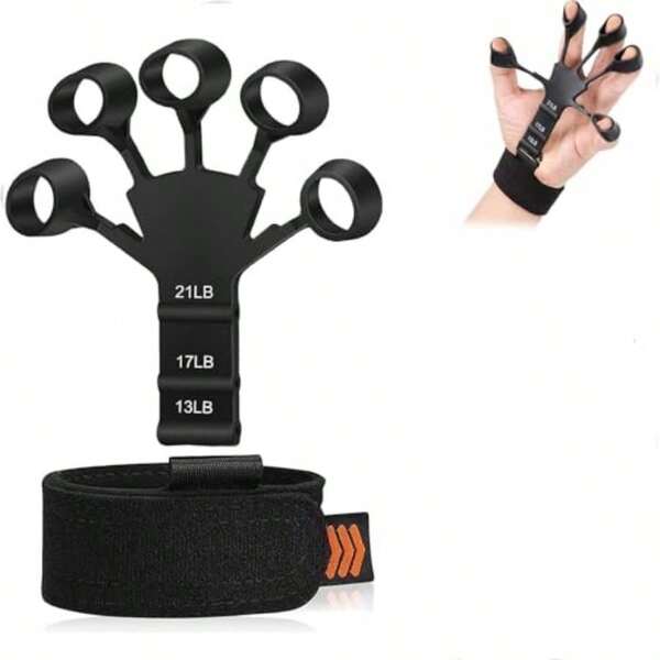 Entrenador de fuerza de dedos de silicona elástico, adecuado para el entrenamiento muscular de la mano y ejercicios de agarre, proporciona soporte para la muñeca