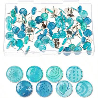 - Decorative Push Pins, 80 Pcs, 8 Unique DesignsOcean Swirl Cute Push Pins Bulletin Board, Cute Thumb Tacks Cork Board