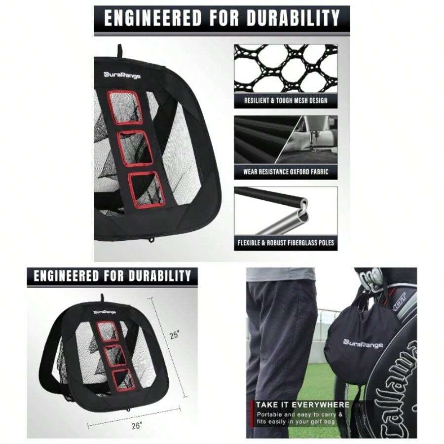 - Chipping Net - Ultimate Target Training Chip Aids Precision Distance, Outdoor Indoor Practice, Golfer - Only 1 Black Net - View 1