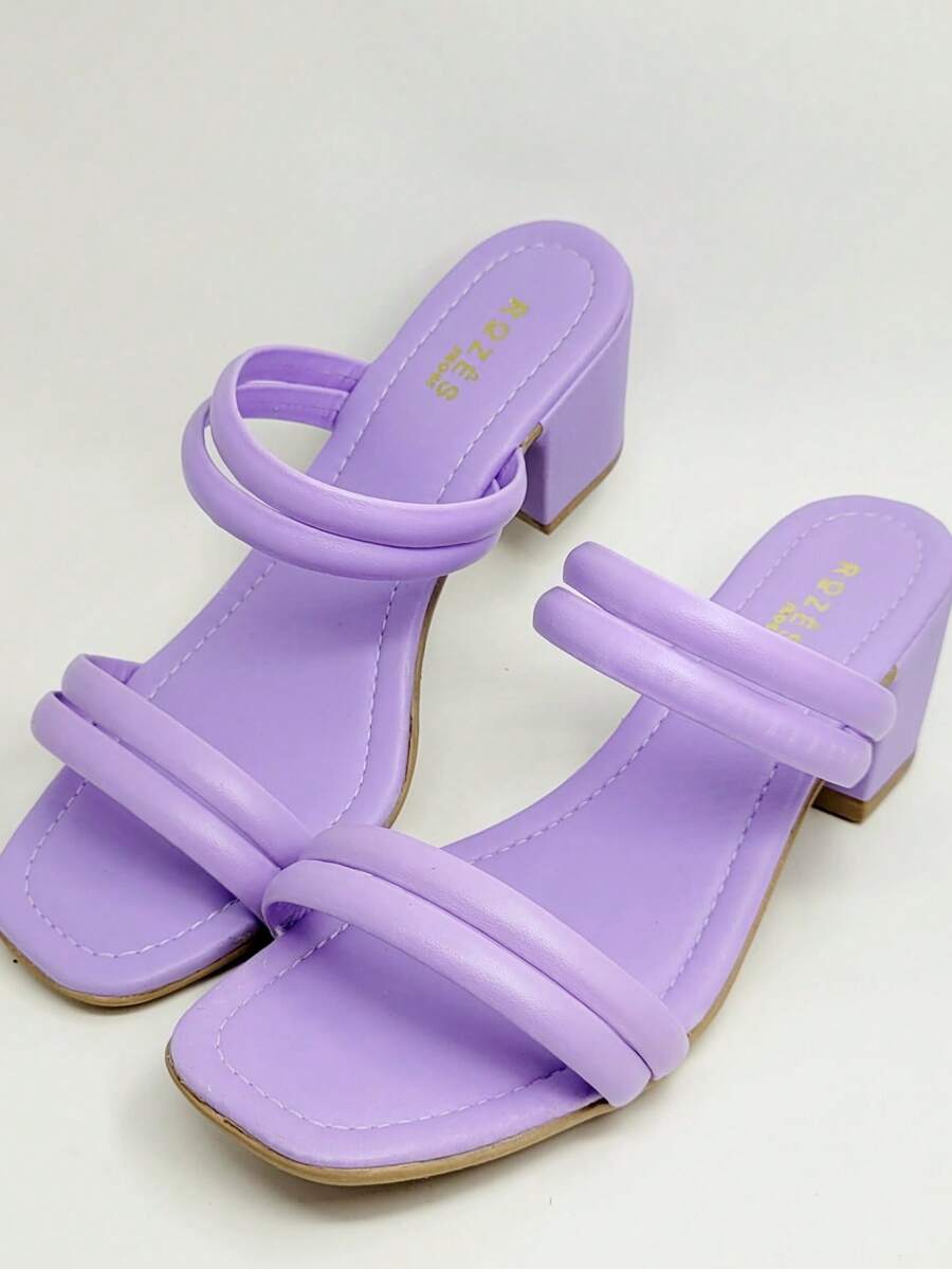 Women's Clog Sandal With Comfortable Medium Heel - 紫丁香色 - 查看 1