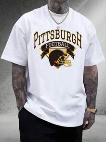 Men's Graphic T-Shirt| |Perfect Fans' Game Day|100% Cotton|Unisex Fit|Great Nation220g High-Quality Pure Cotton T-Shirt With Minimalist Printing, Soft And Breathable Fabric, Comfortable And Loose, Suitable For All Day Wear, Suitable For Office Casual Wear, Spring And Summer Daily Appearance, Elegant And Youthful Design Ropa De Hombre - 白色 - 查看 1