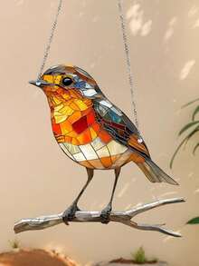 1 pièce Attrape-rêves exquis de colibri - Thème d'oiseau en acrylique coloré, motif plat, décoration murale et de porte, décoration multifonctionnelle, convient pour toutes les saisons, cadeau de créativité unique pour la maison et le jardin, convient pour la décoration/l'occasion de festival, idéal pour les amateurs d'oiseaux