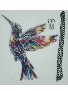 1 pièce Attrape-rêves exquis de colibri - Thème d'oiseau en acrylique coloré, motif plat, décoration murale et de porte, décoration multifonctionnelle, convient pour toutes les saisons, cadeau de créativité unique pour la maison et le jardin, convient pour la décoration/l'occasion de festival, idéal pour les amateurs d'oiseaux