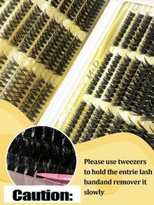 522-Piece D-Shaped, Large-Capacity Eyelash Kit; Includes 30D, 40D, 50D, 60D, 80D, And 100D Volume Lashes; For Natural-Looking Eye Makeup; 10-16mm Length, Mixed-Length, Waterproof Synthetic Mink Fiber; 3D Individual Lash Clusters; Easy To Carry, Reusable; Suitable For Daily Wear, Vacations, Everyday Makeup, Cosplay, Full Makeup Looks, And Daily Use; Eyelash Extensions, Individual Lashes, False Eyelashes.