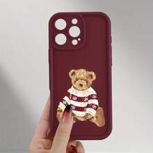 Funda Protectora para Teléfono Creativa y Linda con Diseño de Oso de Suéter, a la Moda 2025, Popular, Personalizada, Hermosa, Divertida, de Alta Calidad y Suave para IPHONE 11/12/13/14/15/16 Plus Pro Max, Regalo Perfecto para Fiestas o Cumpleaños - Colores mixtos - Ver 8