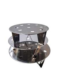 Juego de 3 Vaporeras Acero Inoxidable 25 + 35 + 45L / Ideal para tú Negocio y Comida Tradicional / Alta Durabilidad y Gran Capacidad - Plateado - Ver 4