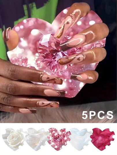 Pink Red Nail Display Plate For Shots By Nailsby​ Nail Supplies Nail Art Design DIY Decoration For Christmas&Nen Year Women Beauty Gift