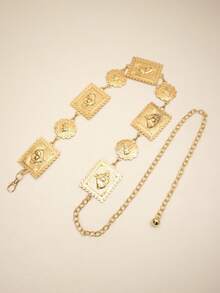 Cadena de cintura de metal bohemia vintage, accesorio de cadena versátil con decoración animal, adecuado para mujeres en todas las estaciones