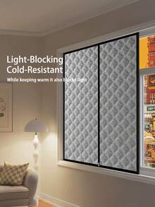 1pc Upgraded Winter Draft-Proof Thermal Curtain – Thickened Insulated & Noise-Reducing, Convenient Zipper Design, Easy No-Drill Install, Enhanced Cold Protection For A Warmer & Cozier Home - Silver - View 3