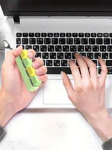 1 pieza Llavero antiestrés, diseño de tecla de teclado, juguete antiestrés para adultos, anillo para presionar con los dedos, herramienta calmante, enfoque y relajación - Multicolor - Ver 4