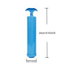 Oversized Vacuum Transparent High-Quality Storage Compression Bags, Suitable For Travel Essentials, Clothes, Bedding, Blankets, And Other Portable Storage Bags. Manual Vacuum Pump Compression Bag Set, No Electricity Required, Reduces Space Usage. - Blue - View 7