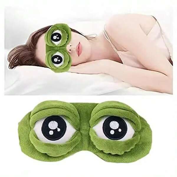 Cute Frog Sleep Eye Mask, Soft & Comfortable Eye Shade, Blocking Light For Nap, Funny Sleep Mask, Essential For Travel