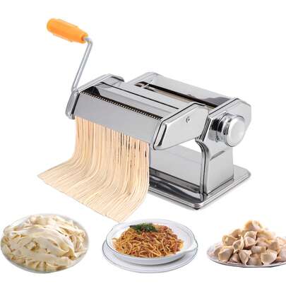 Macchina per la pasta manuale – Rullo tagliapasta in acciaio inox per pasta fatta in casa, sfoglie di lasagne, gnocchi, spaghetti, tagliatelle