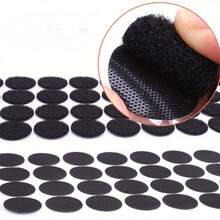 54/102/504pcs Self-Adhesive Black & White Round Hook & Loop Fastener Tape, Multi-Purpose Sticky Fastener Suitable For Home, Office, Crafts, Clothing, Diameter 1cm