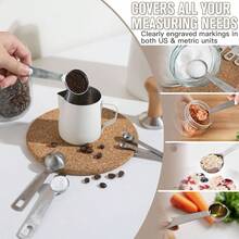 Juego de cuencos para mezclar con tapas hermticas, 28 cuencos de acero inoxidable con tazas medidoras y 14 cucharas medidoras para cocinar, hornear, servir, almacenamiento de alimentos, tamao 5.5 - Caqui + 7+14 - Cuencos y cucharas - Ver 8