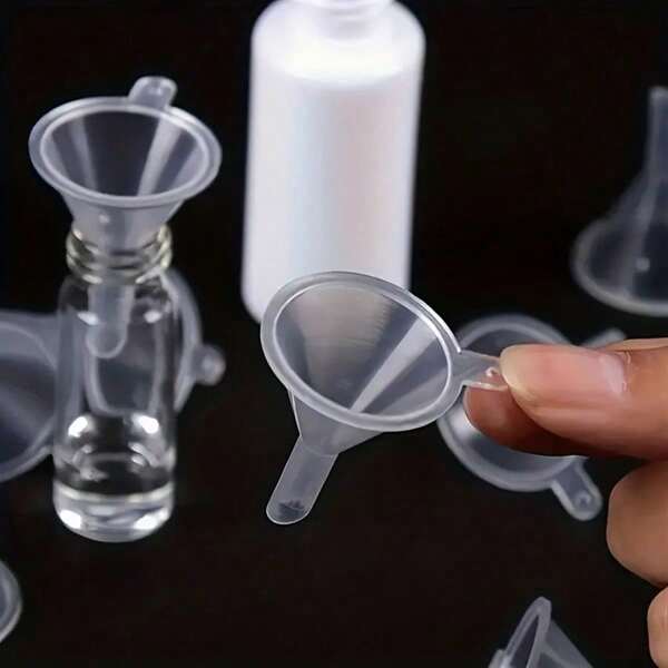10pcs Mini Plastic Funnel Set, Versatile Small Filled Funnels For Bottles, Cosmetics, And Laboratory Use