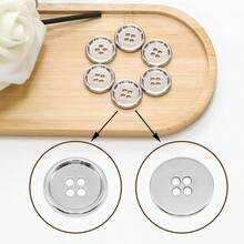 30Pcs Metal Sewing Buttons 20mm 4Hole Button 3/4" Silver FourEye Button For Suit Crafts Decorative Handmaking Coats Sewing DIY Clothes - Bạc - Xem 4