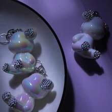 Adorno de árbol de Navidad de Papá Noel en motocicleta de acrílico - Decoración multifuncional para coche y llavero adecuada para decoración navideña