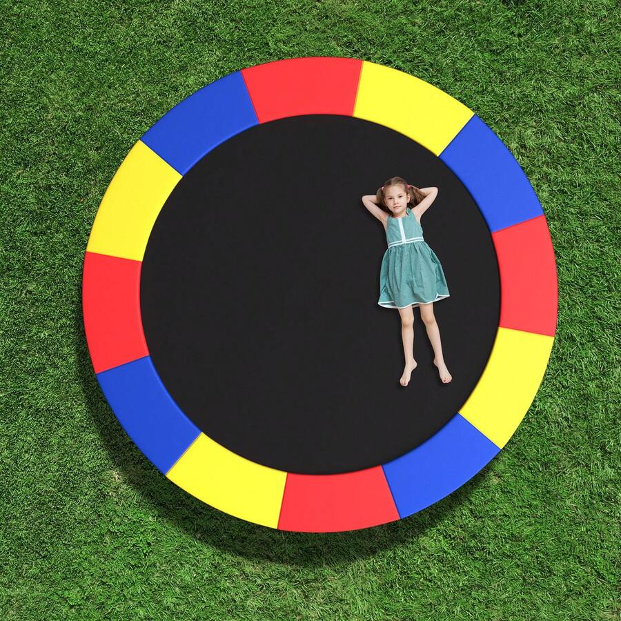 12FT Trampoline Spring Cover W/Split Design Waterproof Surface EPE Foam Padding - Multicolor - View 1