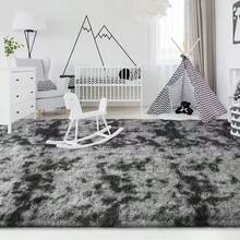 1pc 3cm Thick Winter Warm Shaggy Area Rug, Soft Fluffy Non-Slip Plush Indoor Floor Carpet, Dark Grey Khaki Blue Multi Sizes Colours For Bedroom Living Room Nursery Cold Season Decor - Màu xám đen - Xem 7