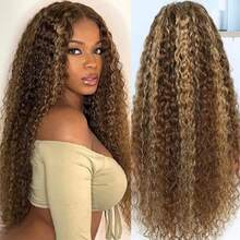 Honey Blonde Lace Front Wig 13x6 HD Deep Wave Lace Front Wigs Human Hair 250% Density Highlight Curly Human Hair Wig Pre Plucked Glueless Ombre Lace Front Wig Brazilian 4/27 Brown Colored Human Hair Wig For Women - S4/27 - View 8