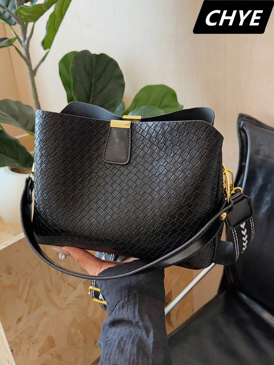 1 Stück Damen PU-Leder Geflochtene Umhängetasche, Kratzfest und Abriebfest, Leicht, Großer Stauraum, Geeignet für Camping, Einkaufen, Pendeln, Arbeit, Dates, Tägliche Reisen, für Damen