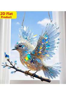 1 pièce Attrape-rêves exquis de colibri - Thème d'oiseau en acrylique coloré, motif plat, décoration murale et de porte, décoration multifonctionnelle, convient pour toutes les saisons, cadeau de créativité unique pour la maison et le jardin, convient pour la décoration/l'occasion de festival, idéal pour les amateurs d'oiseaux