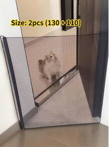 Adjustable Black Pet Gate Door, Easy Install No-Drill Indoor Stair Fence, Dog Gate, Cat Enclosure, Self-Closing Pet Door Gate For Indoor Outdoor Use