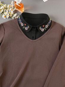 1件奢华手工串珠可拆卸领子，百搭叠穿配饰，适用于毛衣、衬衫、罩衫，春秋季连衣裙，圣诞节装饰 - 彩色 - 查看 9