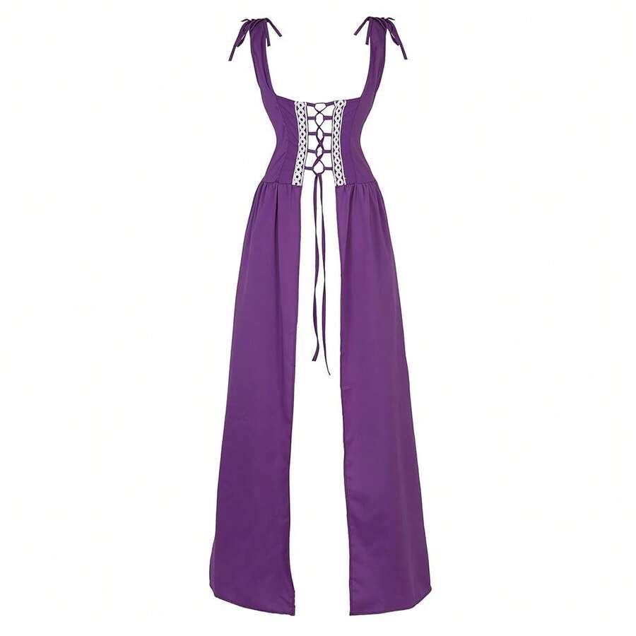 Zhitunemi Renaissance Dress Women Costume Pirate Peasant Dress For Women Medieval Dress Renaissance Costume{"Size_name":"X-Large","Color_name":"Purple"} - 紫色的 - 查看 1