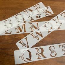 5pcs Floral & Letter Reusable Stencils, 2*12 Inches, For Scrapbooking, Birthday, Wedding, DIY Crafts - 套裝 - 查看 3
