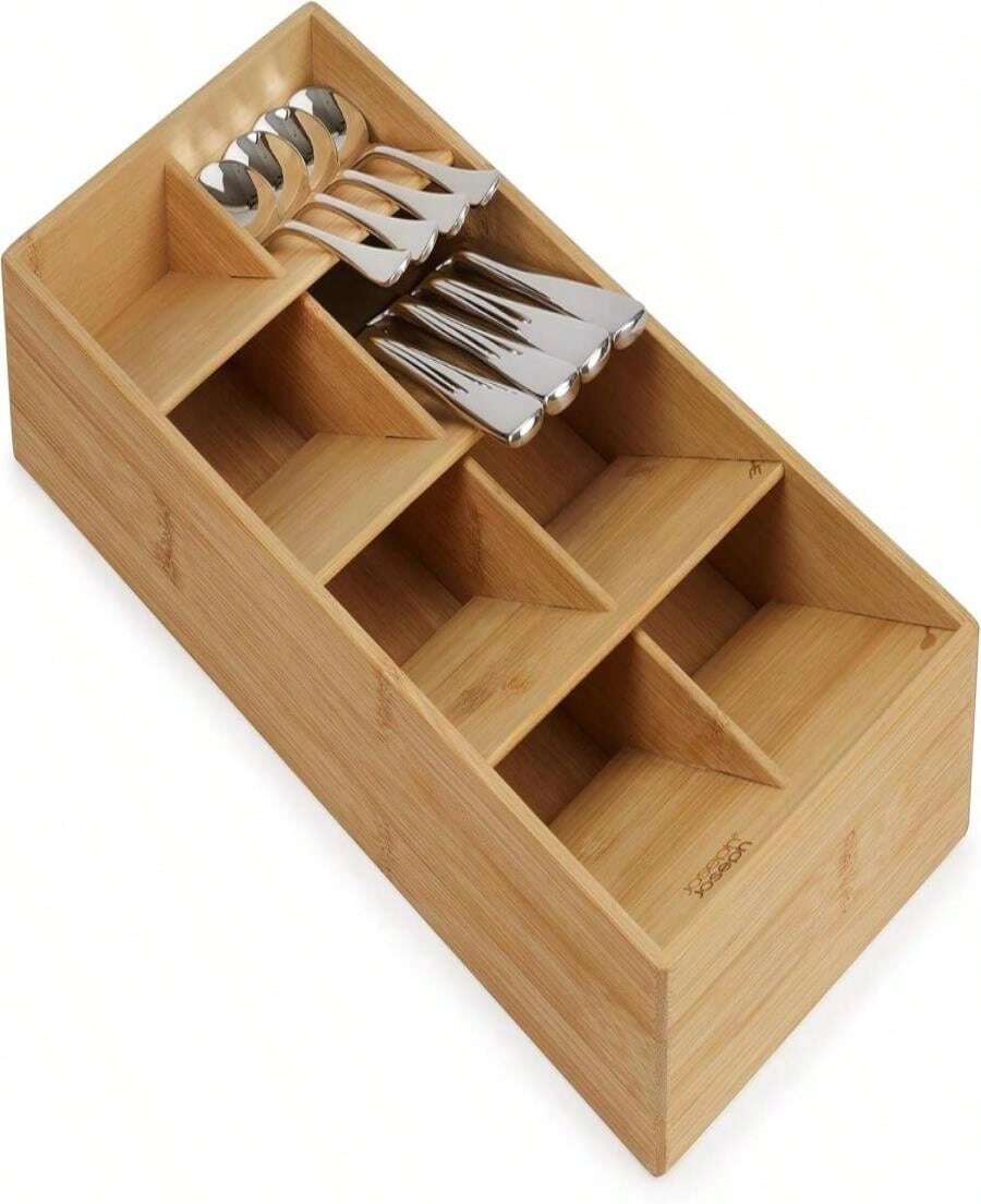 Joseph Joseph DrawerStore Compact Knife Organizer, Holds Up To 9 Knives, Kitchen Organization &Amp; Drawer Storage, Bamboo - Màu B - Xem 1