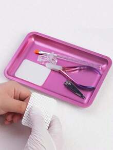 Square Oval Nail Accessory Tool Storage Dish Stainless Steel Plate Nail Decorations Display Tray - 彩色 - 查看 7