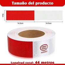 2PCS Cinta reflejante adhesiva de 5x 45, para camiones, vehculos y remolques. Resistente al agua, mejora la visibilidad y la seguridad en la carretera. - inicial - Ver 3