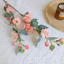 圣诞装饰，假植物山茶花人造花，多头山茶花插花长茎假花家居装饰，新鲜野生茶花