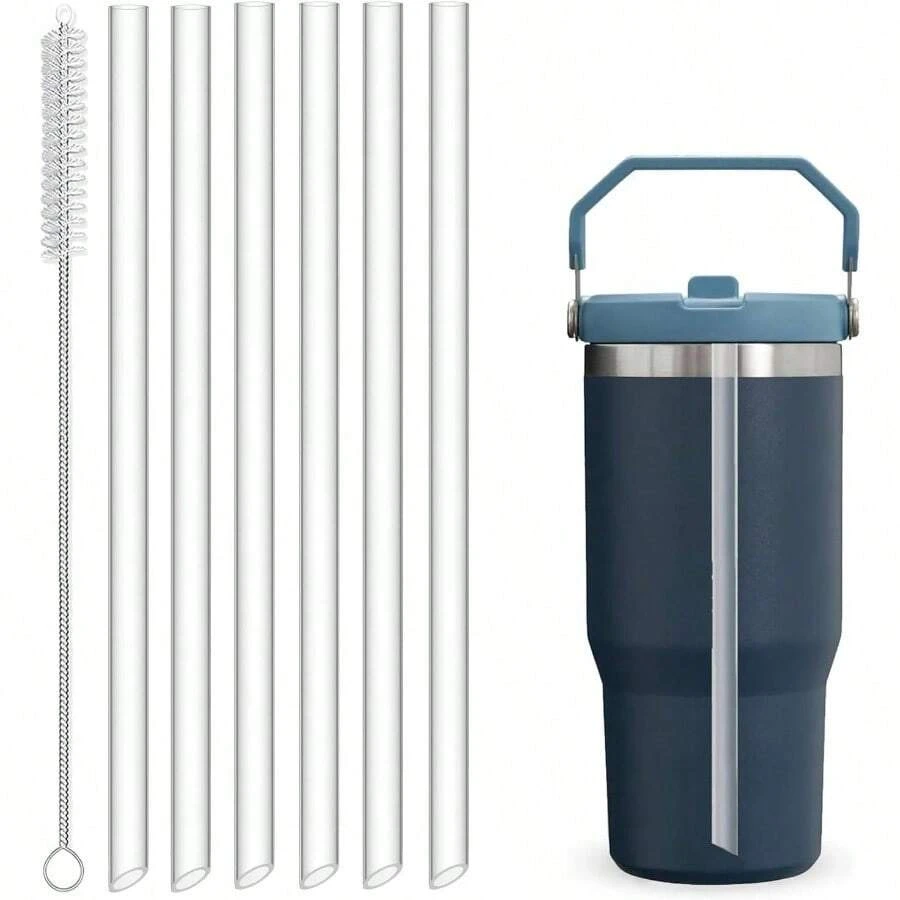 6PCS Straws Compatible With IceFlow Flip 20oz Stainless Steel Tumbler, Reusable,  BPA - Drinking Straws With Cleaning Brush - 6Iceflowstraws-20oz-Tou - Xem 1