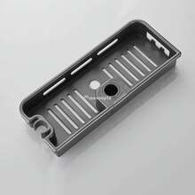 Estante de almacenamiento para ducha de baño, organizador sin taladrar, soporte para cabezal de ducha, bandeja para gel de ducha y champú, estantes de poste - Gris A - Ver 8