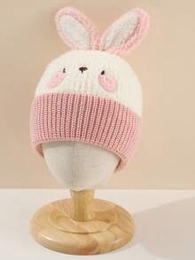 1pcWinter Hat - Lightweight Soft Elastic Winter Animal Face And Heart Pattern Beanie - Warm Thick Earflap Hat In Cute Pastel Colors - Christmas And Everyday Cold Weather Hat For Boys And Girls - Multicolor - View 5