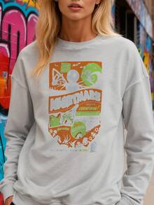 Vintage Nightmare Before Christmas Long-Sleeve Sweatshirt T Shirt  WoWomen Unisex Tshirt SY886 - 灰色 - 查看 1